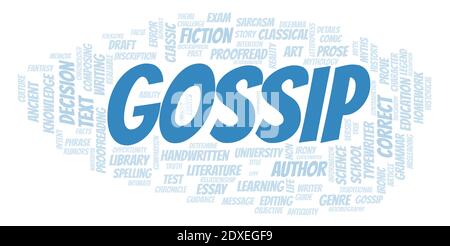 Gossip typography word cloud create with text only Stock Photo