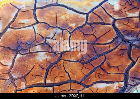 Cracked dried riverbed Stock Photo