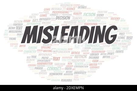 Misleading typography word cloud create with text only Stock Photo