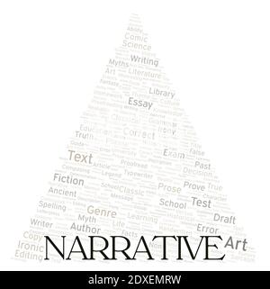Narrative typography word cloud create with text only Stock Photo