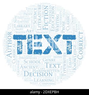 Text typography word cloud create with text only Stock Photo