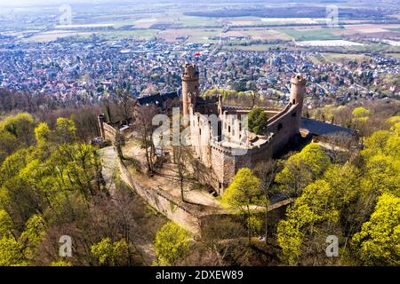 Luftaufnahme, Deutschland, Hessen, Bensheim, Bergstrasse, Schloss Auerbach, Stock Photo