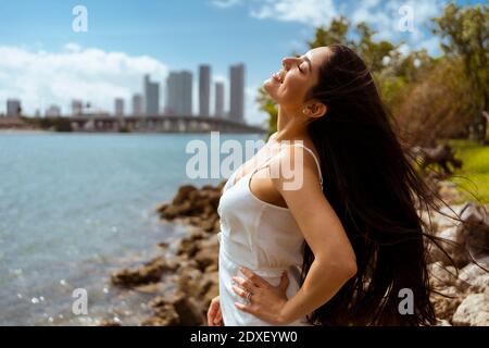Woman during holidays in Miami, Florida, United States Stock Photo - Alamy