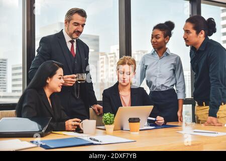 Manager leadership training business operator team meeting market planing Stock Photo