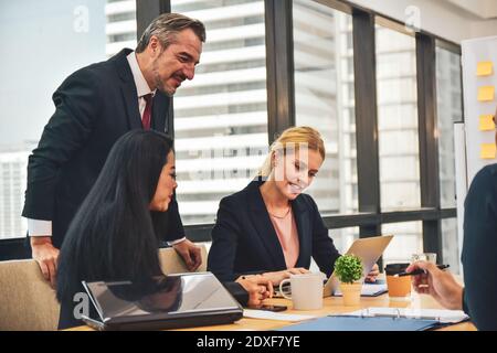 Manager leadership training business operator team meeting market planing Stock Photo