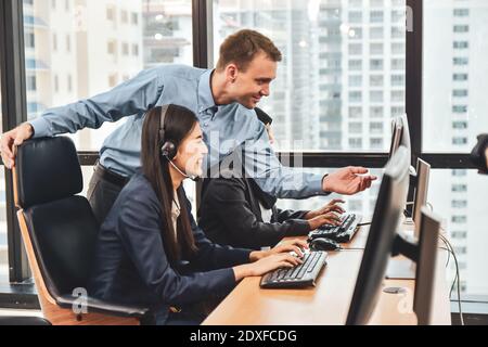 Manager leadership training business operator team meeting market planing Stock Photo