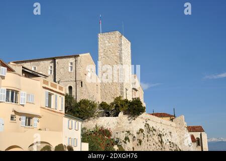 France, french riviera, Antibes, the Grimaldi castle is classified historic monument, today it is a museum dedicated to a famous  surrealist artist. Stock Photo