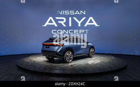 Las Vegas, NV - January 9, 2020: Nissan Ariya Concept Car at Consumer Electronics Show 2020 Stock Photo