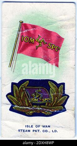 Cigarette card featuring Emblems of the Isle of Man Steam Packet Co Stock Photo