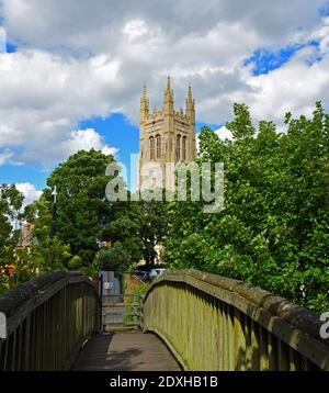 Tower of St Mary the Virgin parish church of St Neots Cambridgeshire. Stock Photo