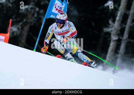 Alta Badia, Italy. 20th Dec, 2020. KRISTOFFERSEN Henrik of Norway competing in the Audi Fis Alpine Skiing World Cup Men’s Giant Slalom on the Gran Ris Stock Photo