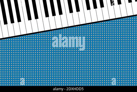 The piano keyboard. Classical musical instrument. View from above. Background template with place for text. Vector illustration. Stock Vector