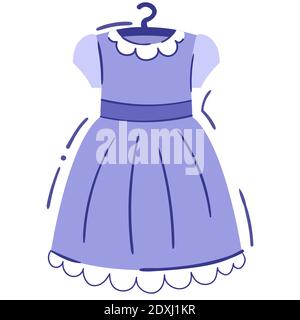 Vector Flat Cartoon Kid Girl Red Dotted Dress Stock Illustration  Download  Image Now  Dress Girls Clothing  iStock