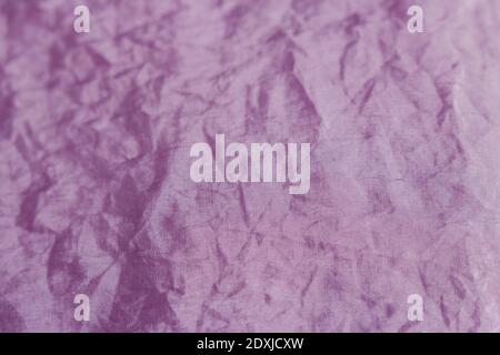 soft crumpled lilac silk fabric - macro, natural material background Stock Photo