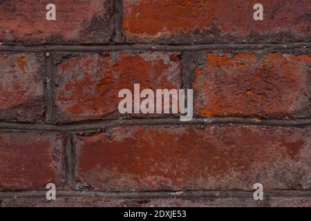 old brick textured and scratched wall background - close up Stock Photo