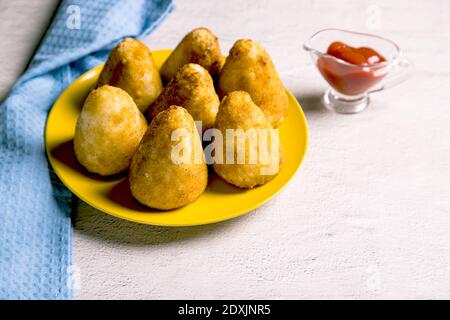 Italian Sicilian dish arancini - deep-fried rice balls with meat Stock Photo