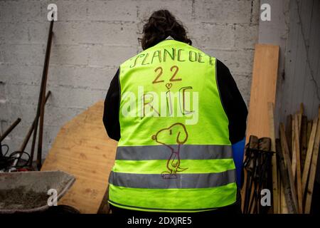 FRA - GILETS JAUNES DE DINAN Samedi 26 Janvier, sur le QG des Gilets Jaunes de Dinan en Bretagne. FRA - YELLOW VESTS OF DINAN Saturday, January 26, on Stock Photo