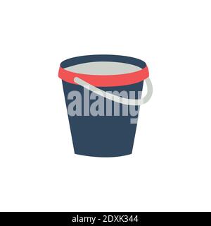 Colored water bucket container vector icon isolated on white background Stock Vector