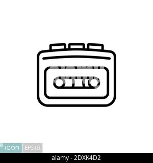 Walkman vector icon. Cassette player. Music sign. Graph symbol for music and sound web site and apps design, logo, app, UI Stock Vector