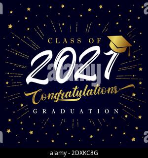 Graduation Class Ceremony of 2020 greeting cards set with gold confetti.  Vector grad party invitation poster Stock Vector Image & Art - Alamy