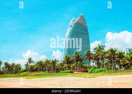 Luxury Atlantis Resort in Haitang Bay on the shores of South China Sea. Sanya, Hainan Island, China. Stock Photo
