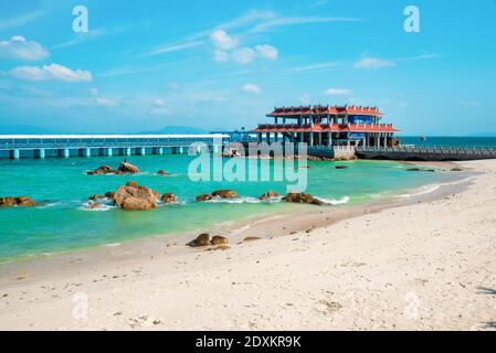 Sanya, Hainan Province, China. Scenic seascape in Wuzhizhou Island. Sanya city Chinese Resort for summer vacation by the sea. Stock Photo