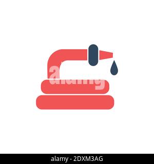 Garden hose colored vector icon isolated on white background Stock Vector