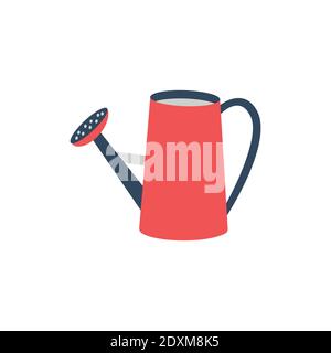 Watering can colored flat icon vector for web isolated on white background. Stock Vector
