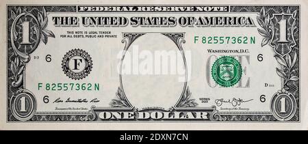 U.S. 1 dollar border with empty middle area Stock Photo