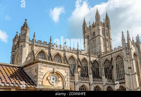 Bath Abbey in the old town of Bath, Somerset, England Stock Photo