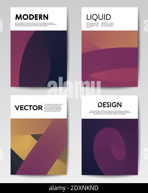 Trendy liquid design template for document cover Stock Vector