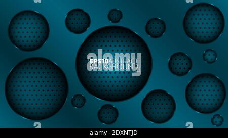 EPS10 vector background consisting of a wall with real holes, complemented by a gradient cover with large circular splits and their shadows. Stock Vector