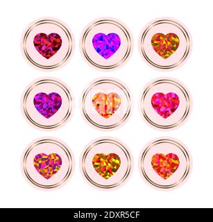 Stories Covers Icons heart theme Stock Vector