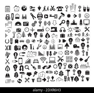A set of internet silhouette icons with different Stock Vector
