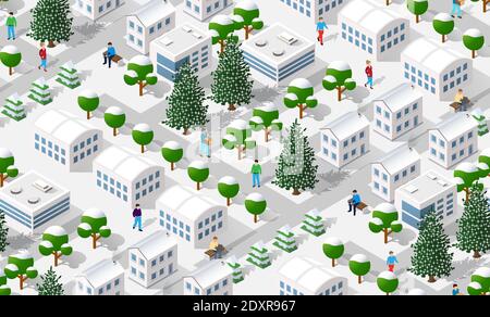 Winter Christmas tree seamless background Stock Vector