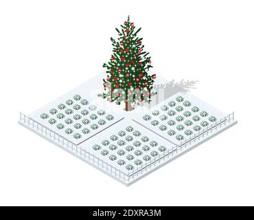 3d Christmas Winter landscape with snow drifts Stock Vector Image & Art ...