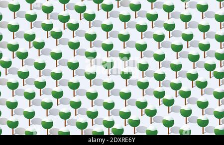 Winter Seamless forest plan pattern Stock Vector
