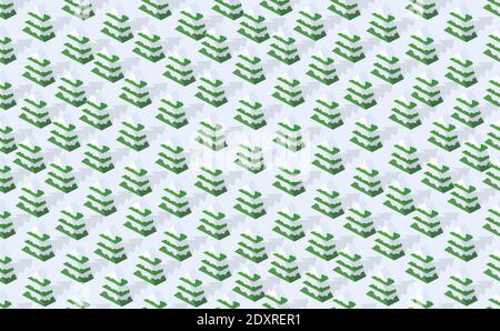 Winter Seamless forest plan pattern Stock Vector