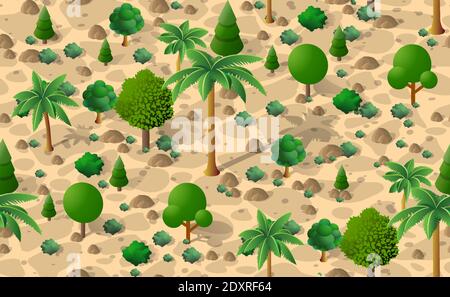 Forest desert pattern seamless background Stock Vector