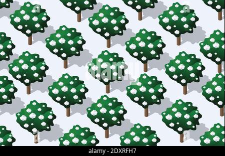 Winter Seamless forest plan pattern Stock Vector