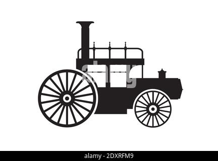 Old vintage car silhouette retro illustration stock Stock Vector