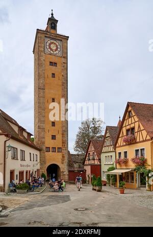 Burgtor Gate and Bastei, Rothenburg ob der Tauber, Bavaria, Germany Stock Photo