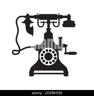 Retro phone vintage old technique Stock Vector