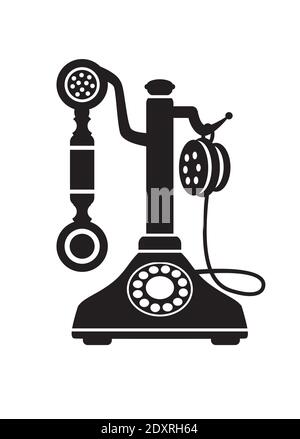 Retro phone vintage old technique Stock Vector