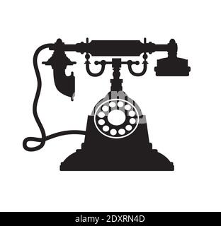 Retro phone vintage old technique Stock Vector