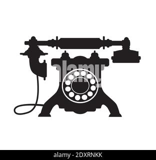 Retro phone vintage old technique Stock Vector