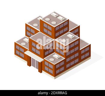 Isometric house building skyscraper concept Stock Vector