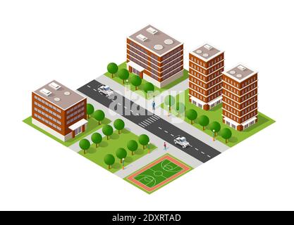 The isometric city with skyscraper from Stock Vector