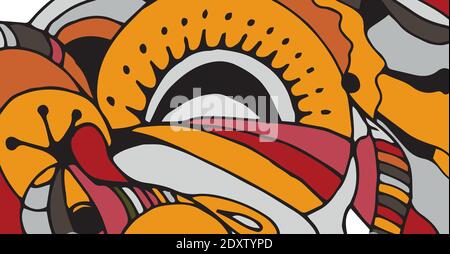 abstract background, cartoon, art project with the image of the sun. vector Stock Vector
