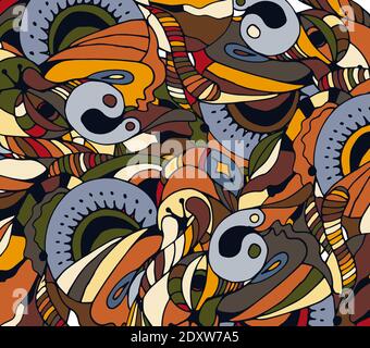 background, vector art painting, abstract cartoon, multicolored with different shapes. vector Stock Vector
